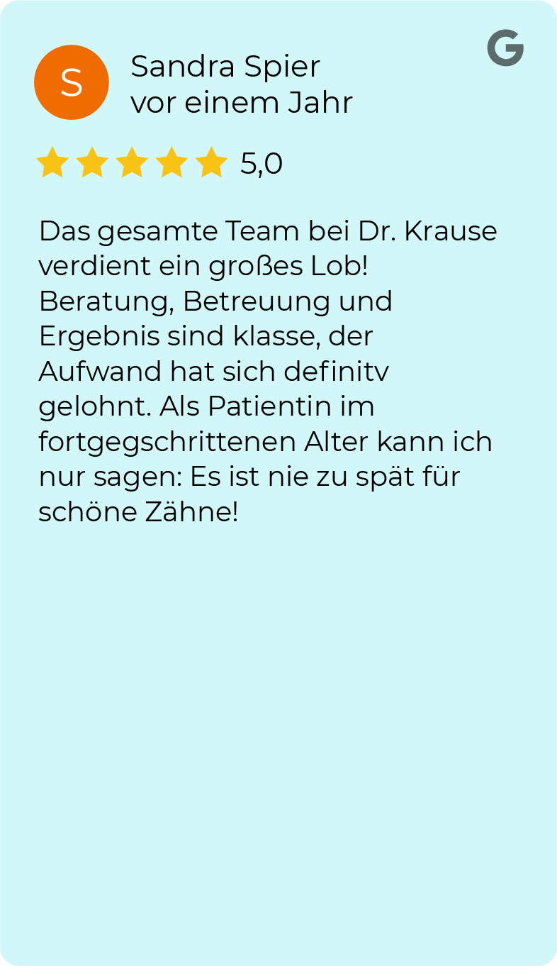 Google Rezension WeLoveSmiles